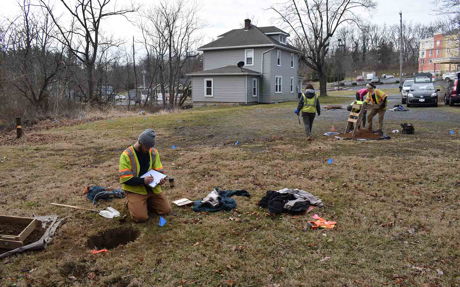 archaeological crew conducting a survey