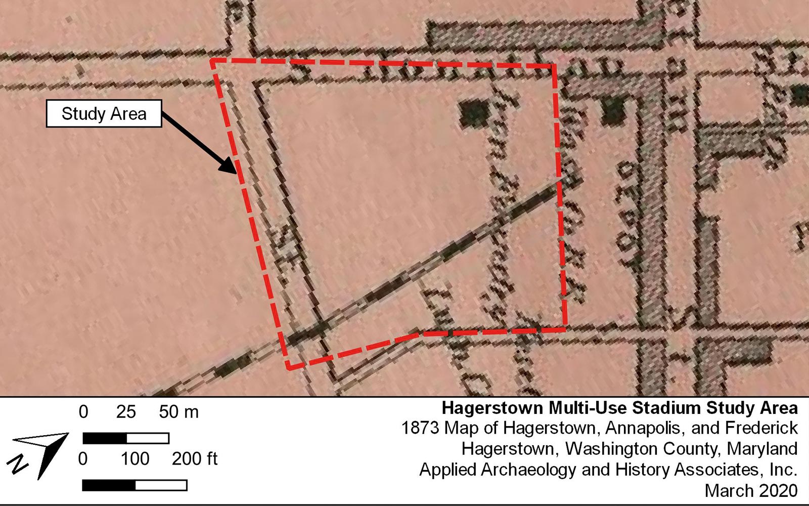 Hagerstown Multi-Use Stadium Study area map